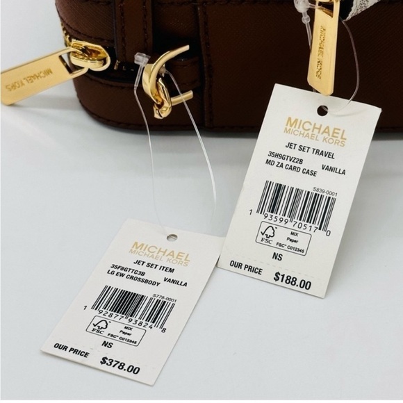 Michael Kors Large EW Crossbody Bag & Jet Set Travel MD ZA Card Case Wallet - Picture 10 of 10